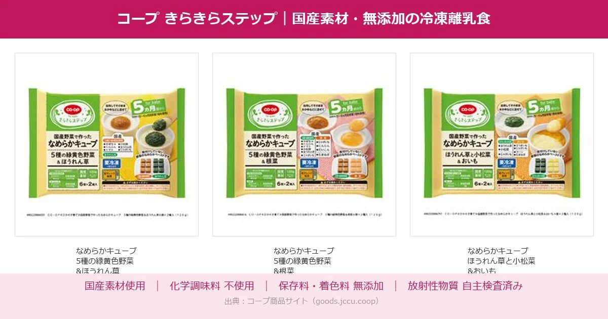 コープ きらきらステップ なめらかキューブシリーズ(国産素材・無添加)