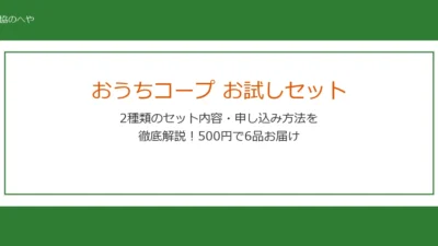 おうちコープお試しセットの中身は？500円で6品届く2種類を徹底解説