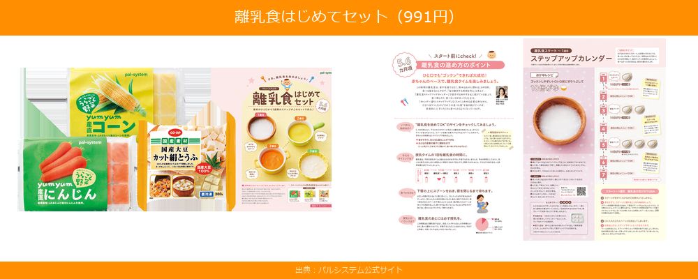 パルシステム離乳食はじめてセットの内容