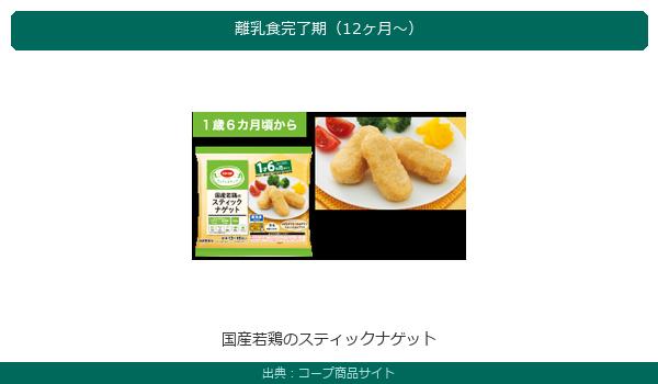 コープ国産若鶏のスティックナゲット離乳食完了期