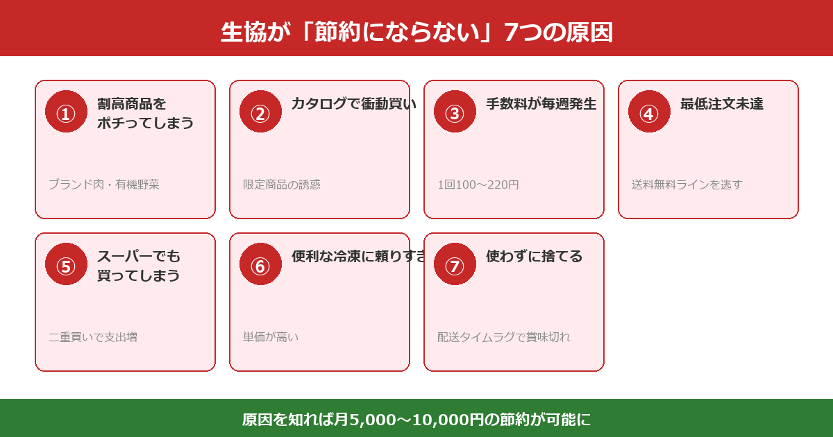 生協で節約にならない7つの原因