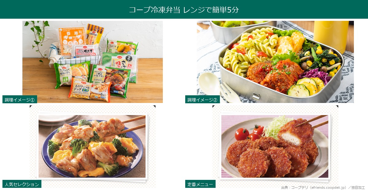 コープ冷凍弁当 レンジで簡単5分の調理イメージ