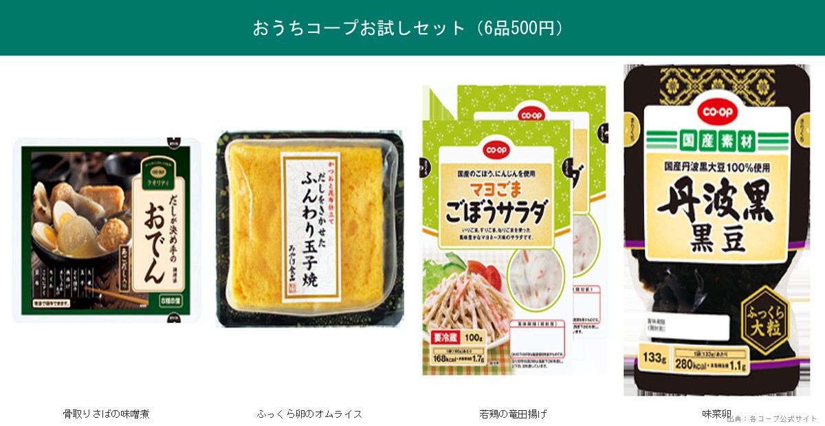 おうちコープお試しセット商品6品
