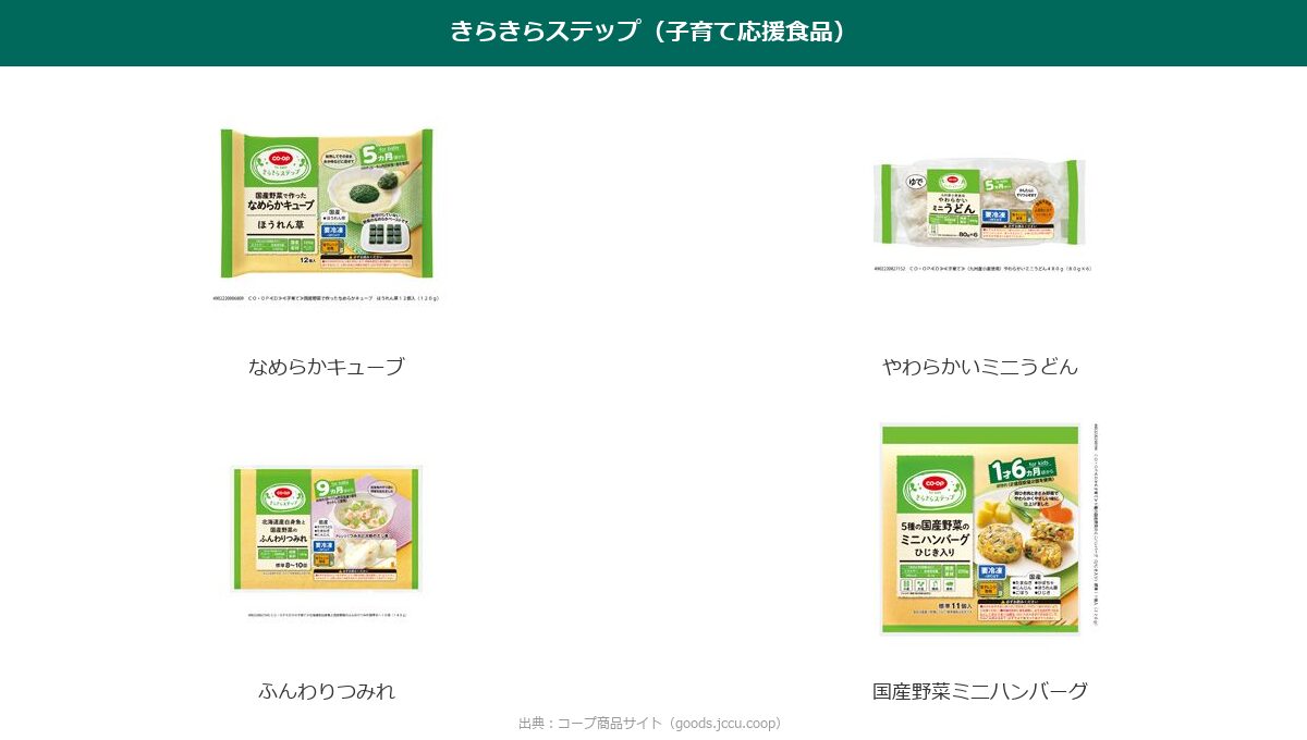 CO-OPきらきらステップの離乳食・幼児食シリーズ