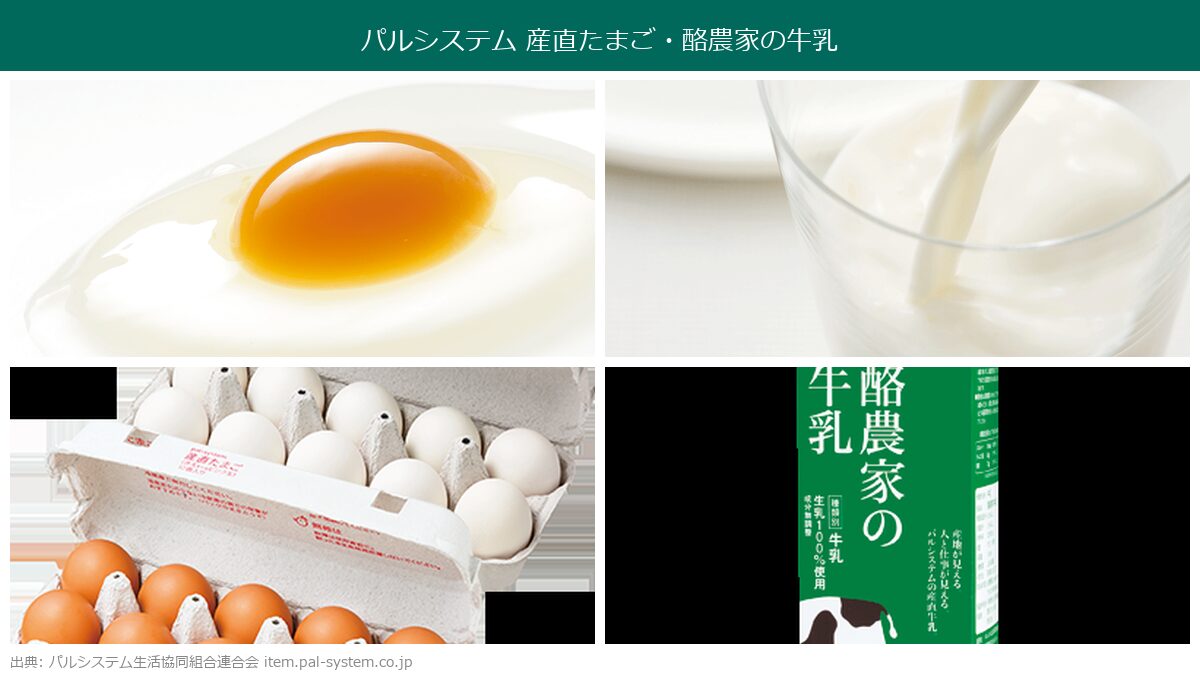 パルシステムの産直たまごと酪農家の牛乳 はじめて割引対象商品