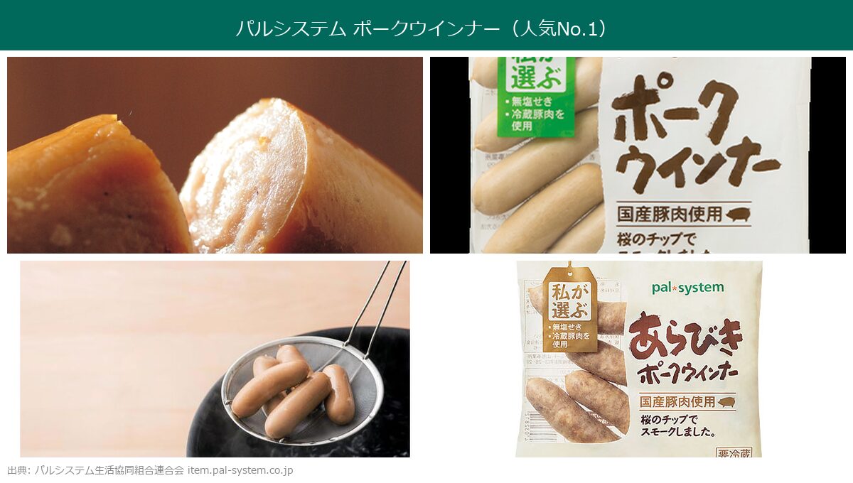 パルシステムのポークウインナー 国産豚肉100%の人気No.1商品